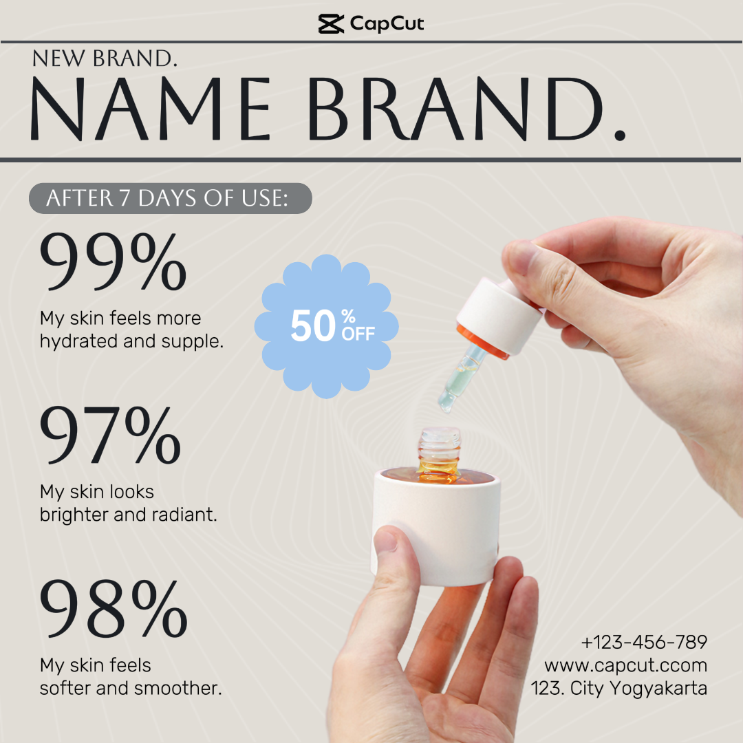 Promosi Perawatan Kulit Kecantikan dan Tampilan Produk untuk postingan Instagram.