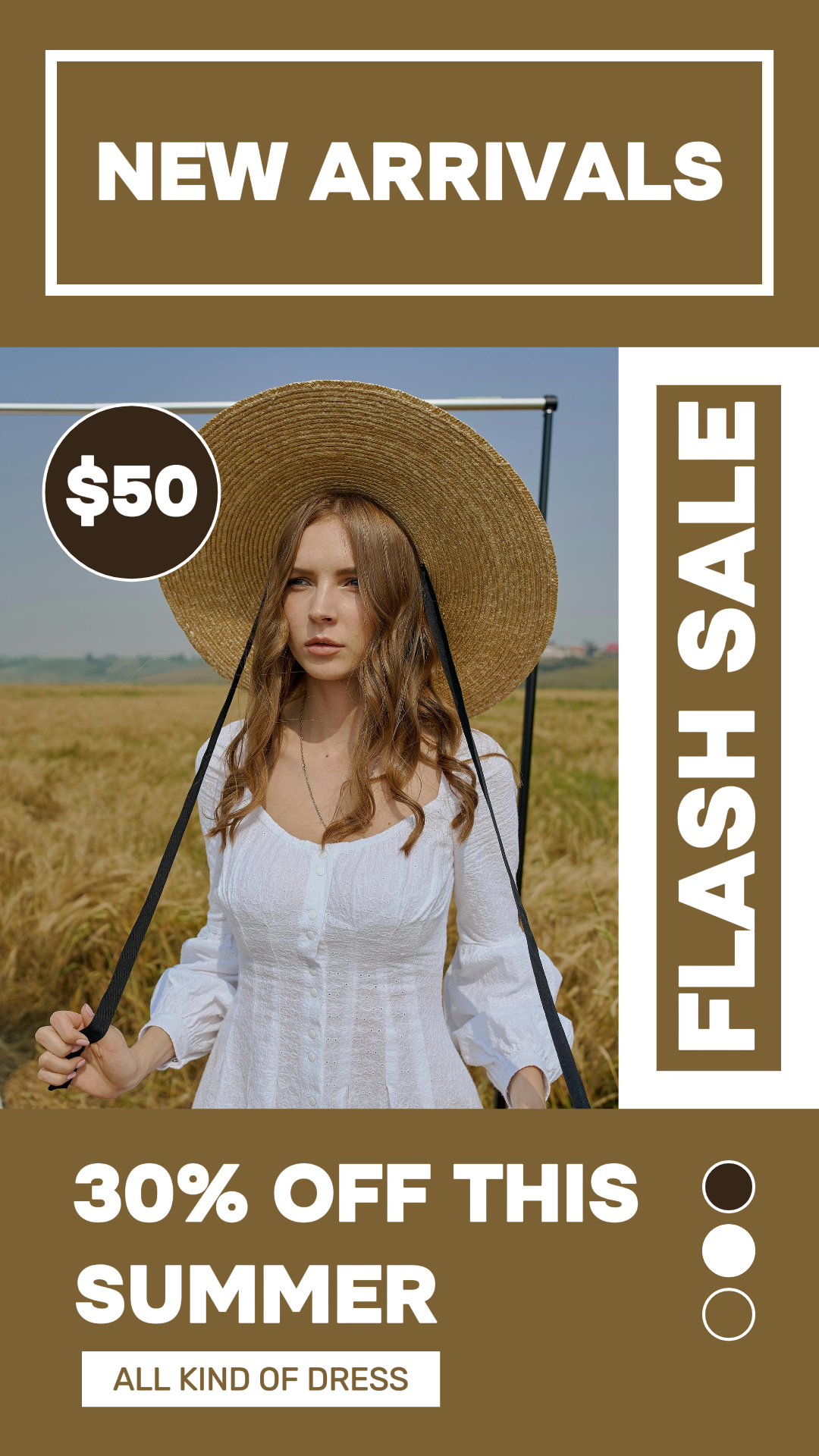 Clothing and Shoes Marketing Poster Dress Flash Sale Instagram story