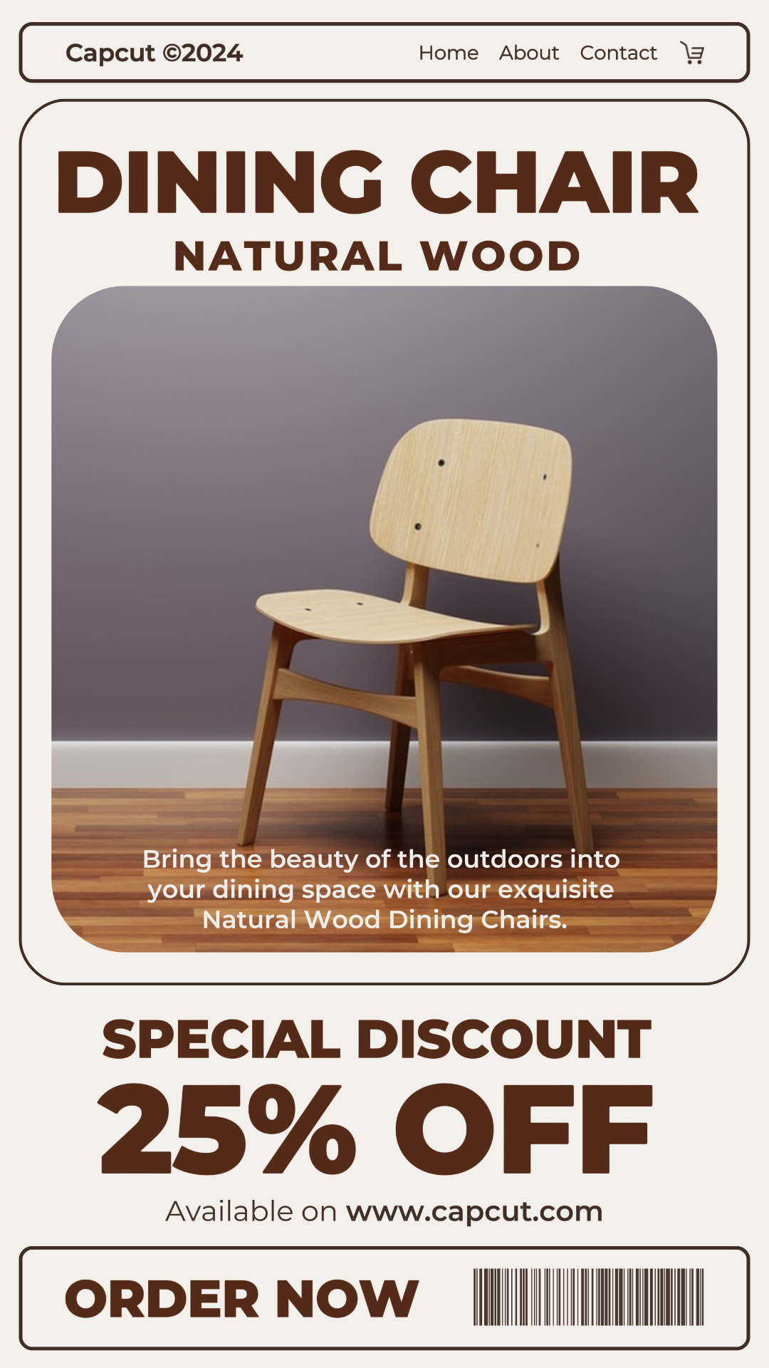 Cartel de marketing de cuidado del hogar Promoción de muebles de madera Historia de Instagram