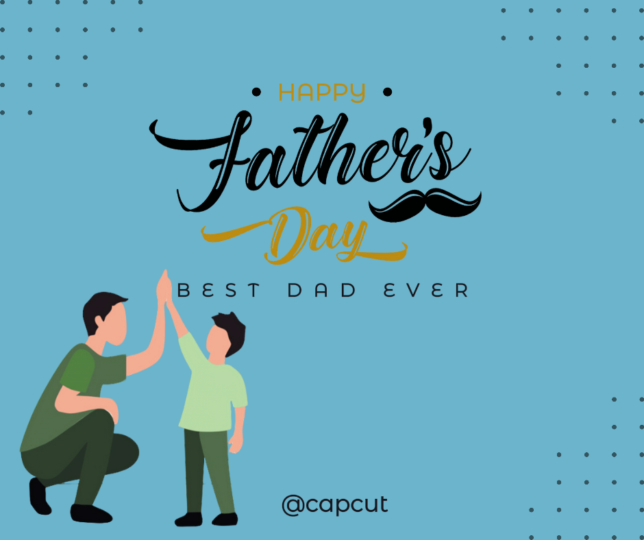 Póster creativo del día del padre, fb minimalista azul