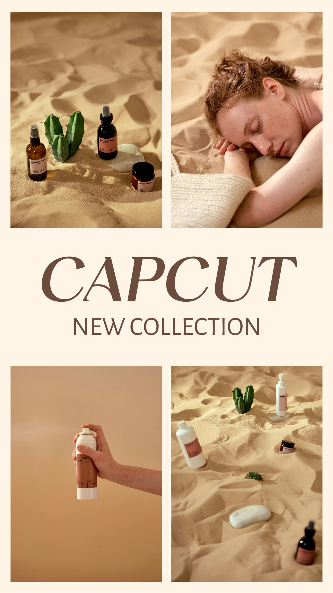 Minimalist Collage Marketing Poster New Arrival Tiktok Video Cover Elegant Neutrals