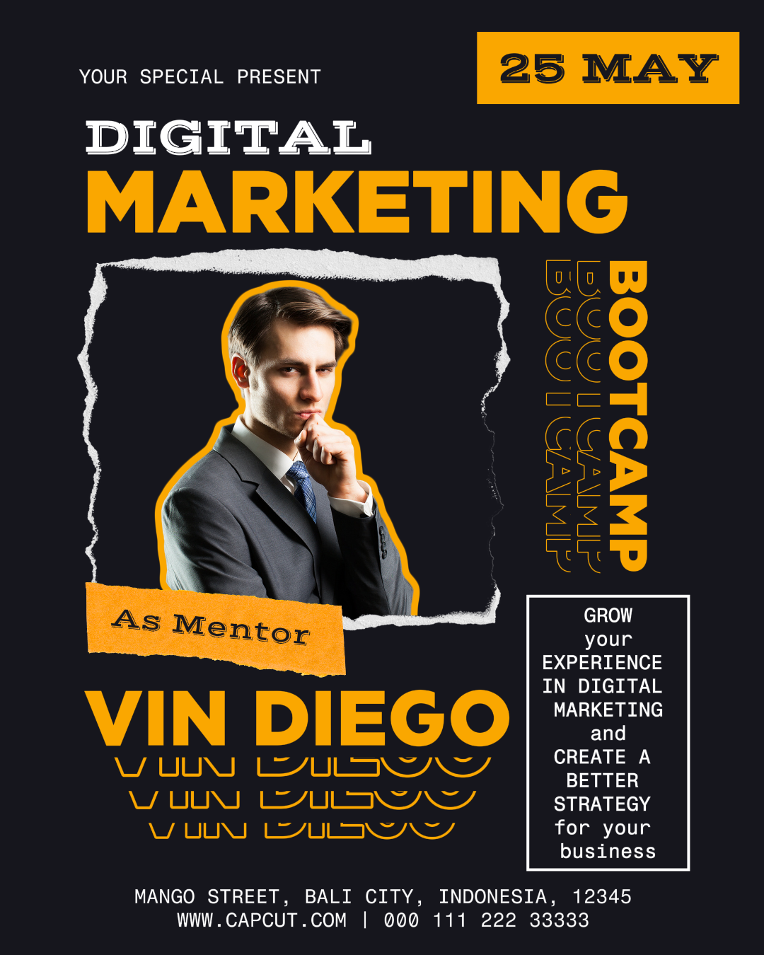 Digital Marketing Bootcamp Flyer Instagram Potrait