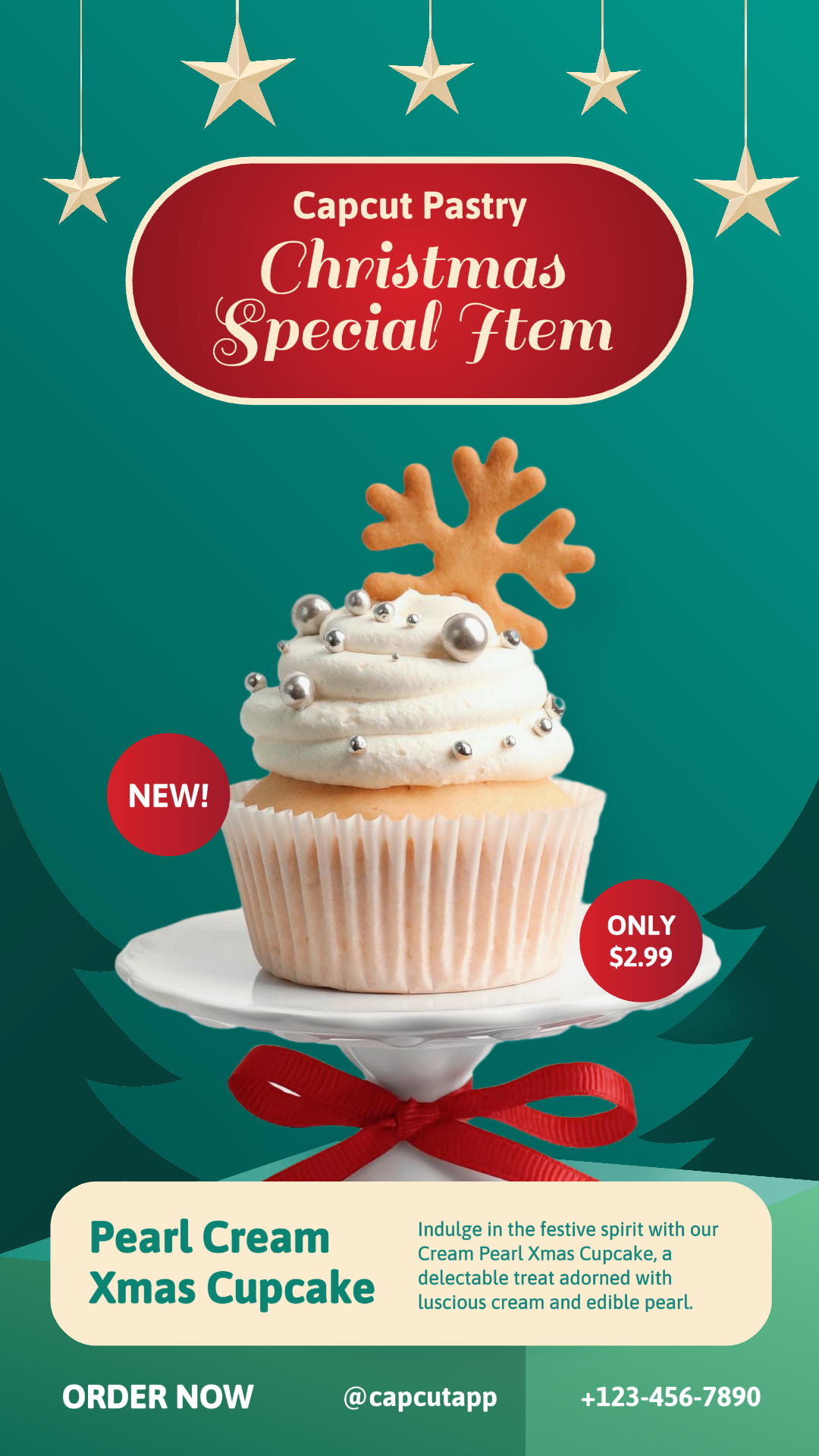 História do Instagram da Promoção de Cupcake de Natal
