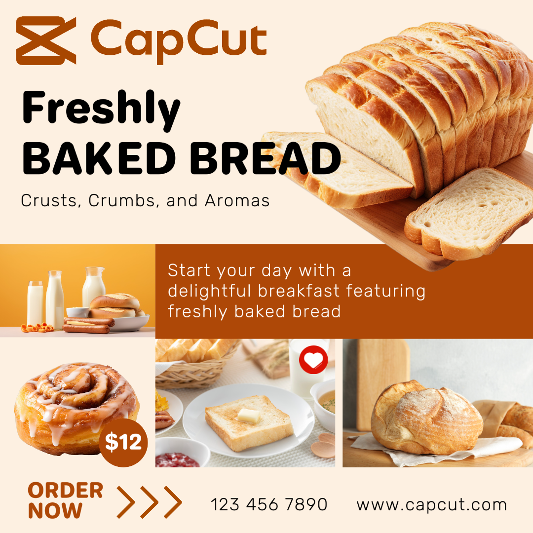 Exhibición De Productos De Pan Horneado Publicación De Instagram