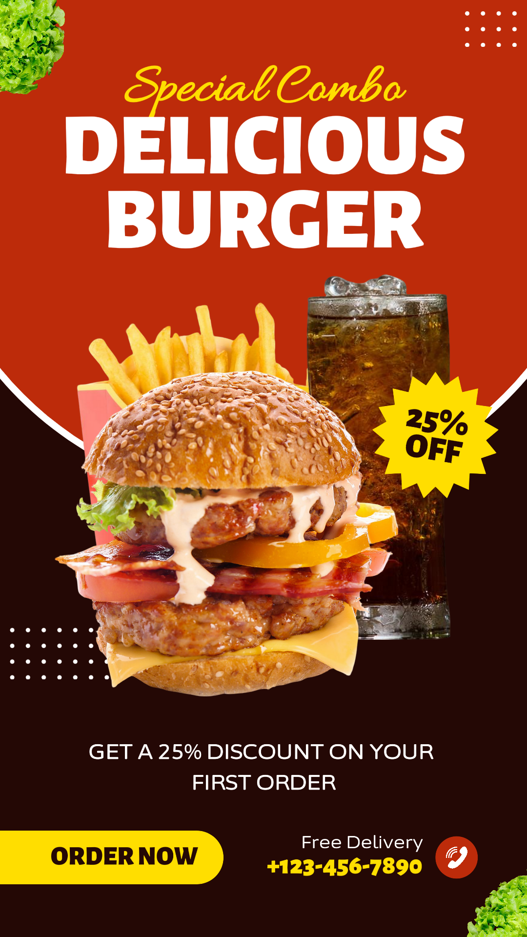 Affiche marketing Food Burger Histoire Instagram