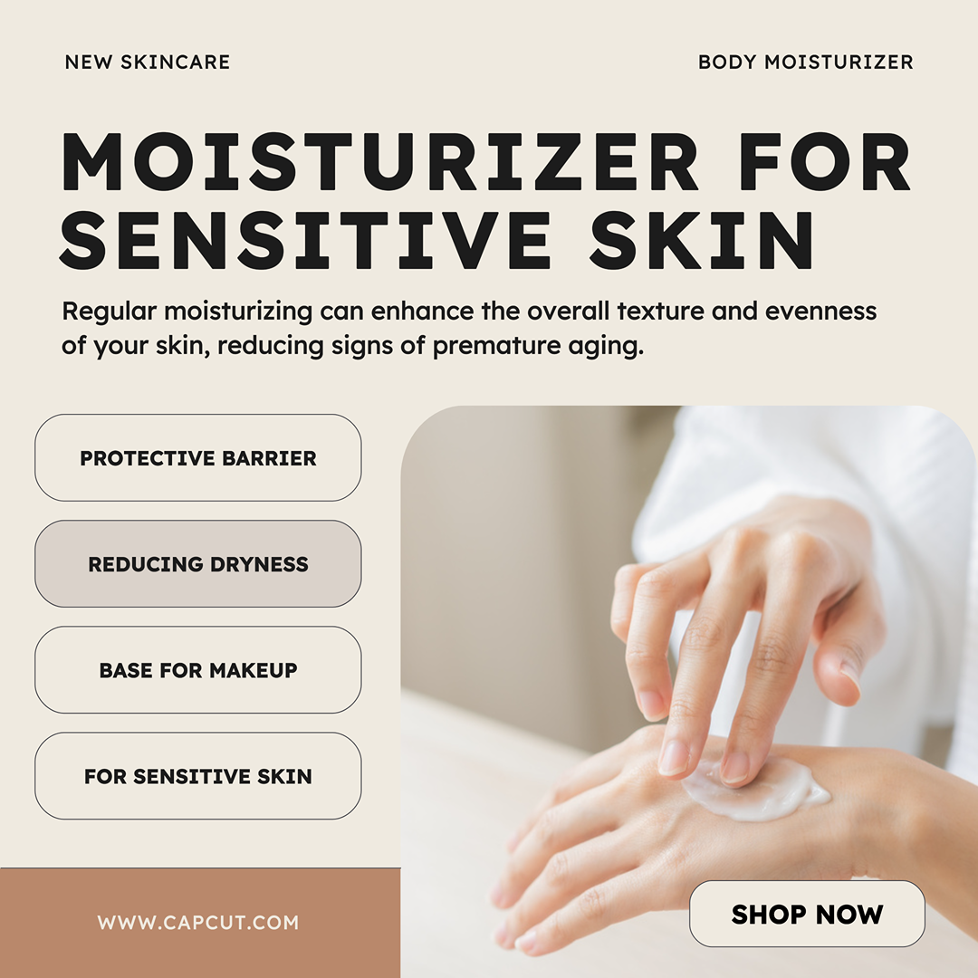 Produk Perawatan Kecantikan C-commerce Moisturizer Skincare Memanggil Instagram Post Beige Minimalist