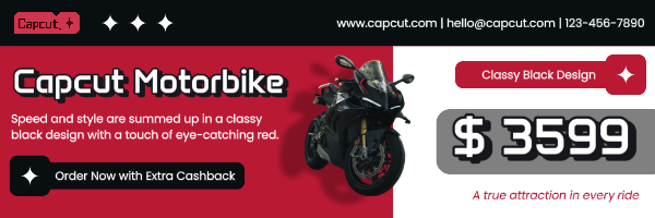 Non-Marketing Email Header Motor Bike Black White Red