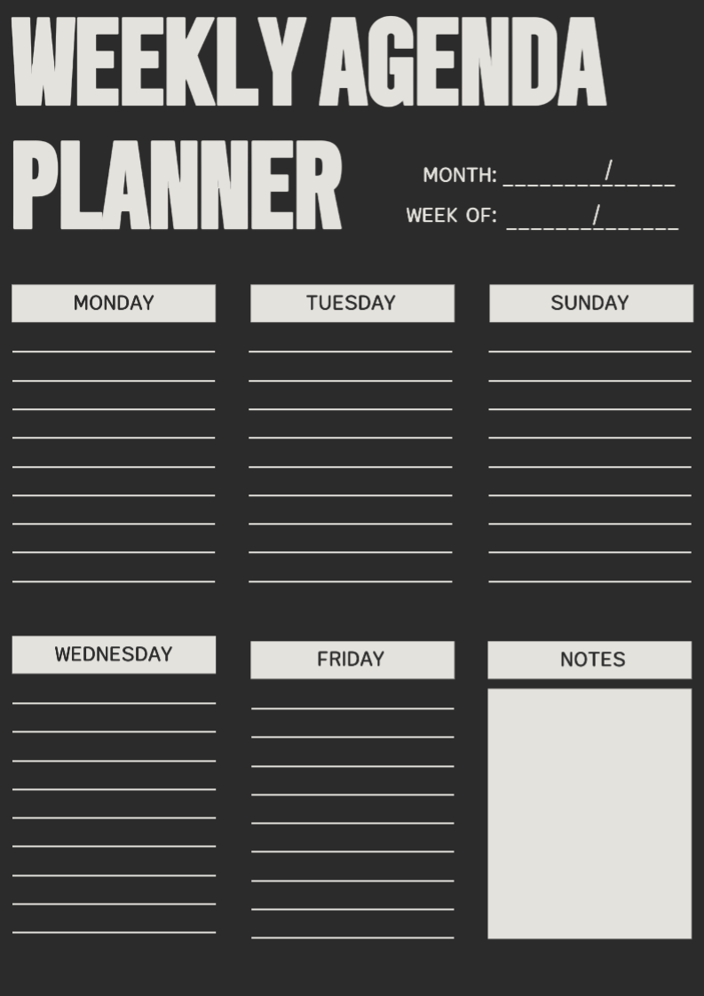 Non-marketing Planner & Schedule Minimalist