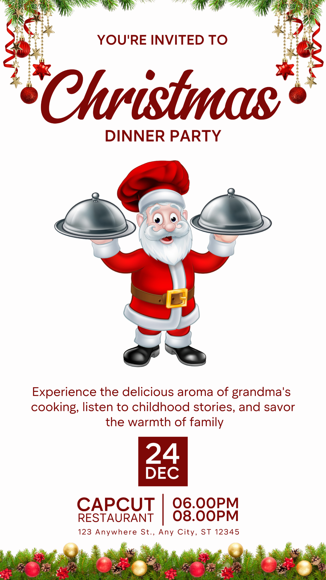 Invitación A La Cena De Navidad Historia De Instagram