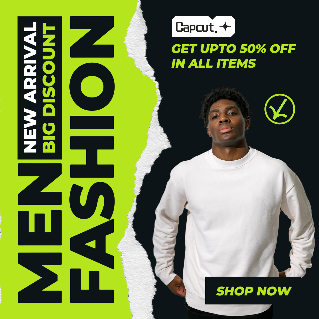 Ropa - Cartel de marketing - Publicación de Instagram - Tema pegadizo de neón de moda masculina