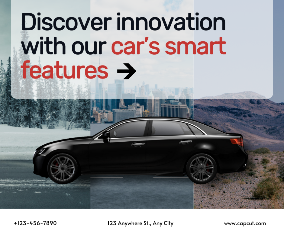 Cartel de marketing de coches Publico en Facebook negro 