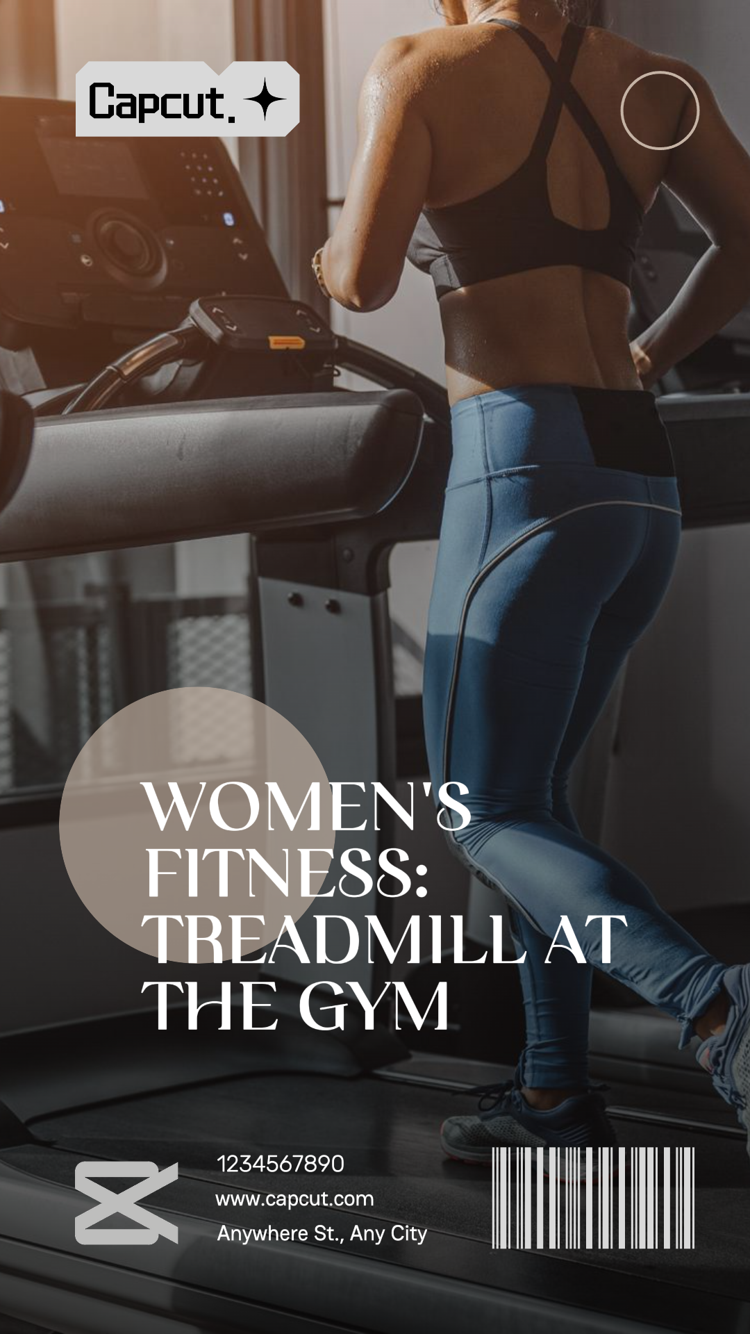 Workout & Fitness _ Pôster Criativo _ Fitness Feminino: Esteira na Academia