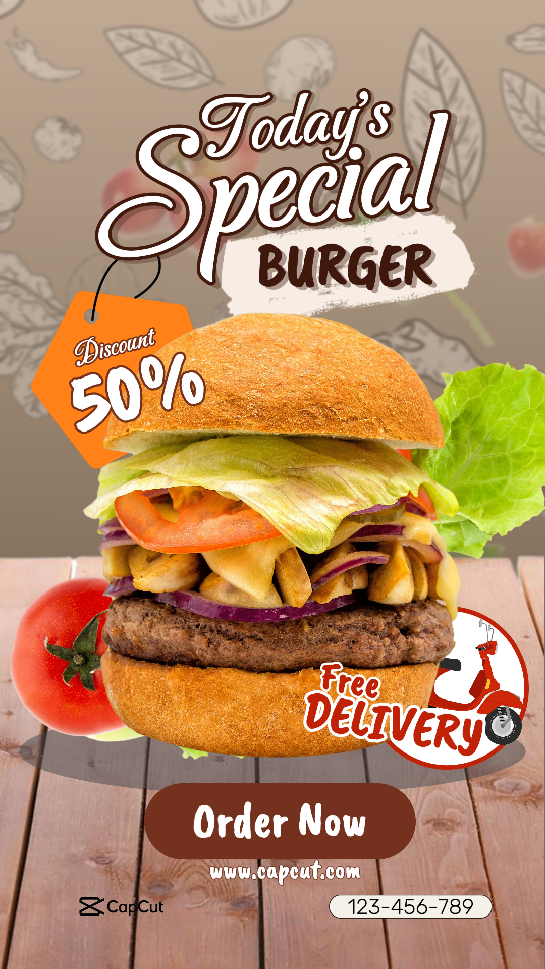 Aliments et boissons Burger Promotionnel Instagram