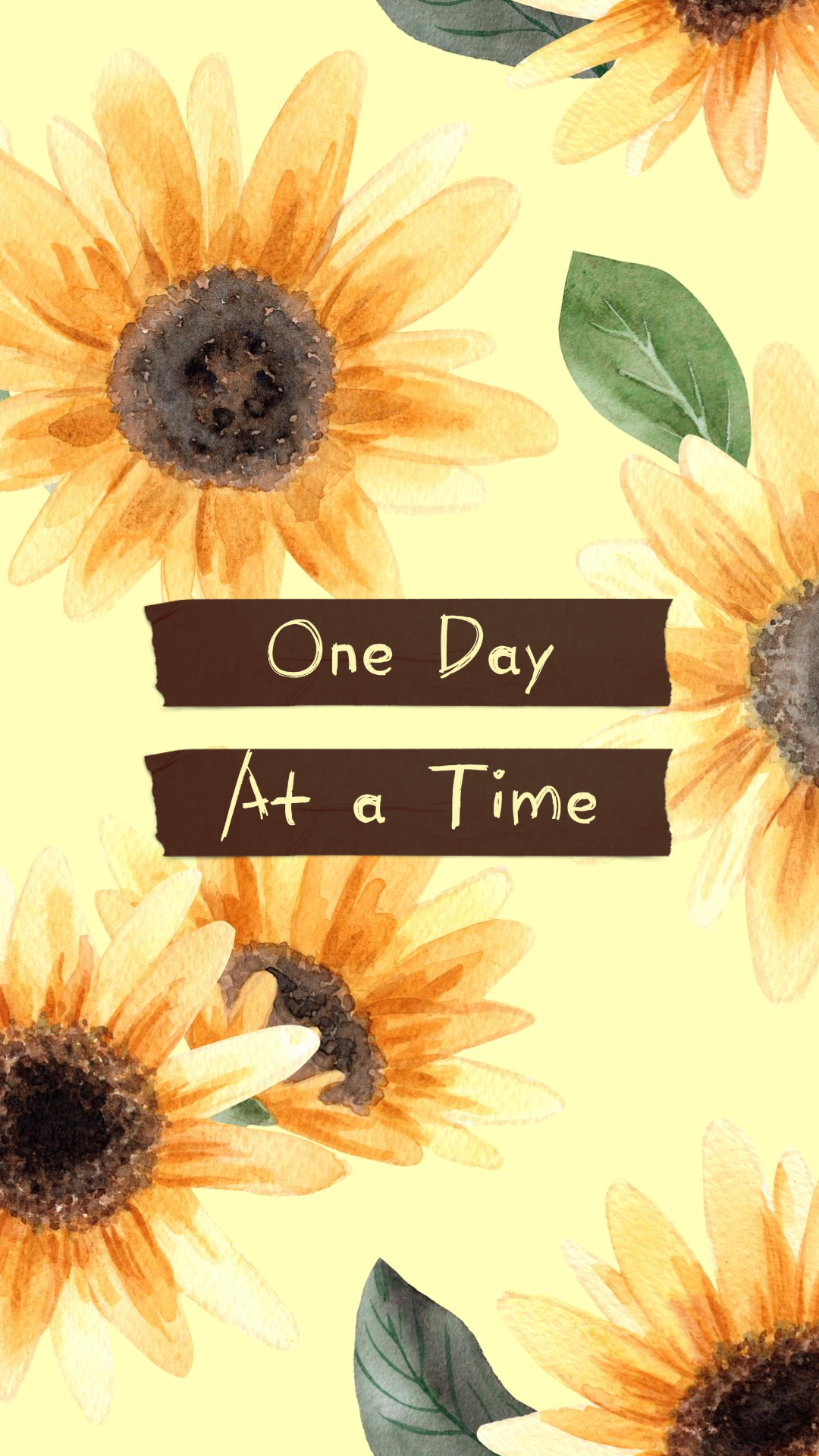 Papier peint Tournesol avec citation Jaune