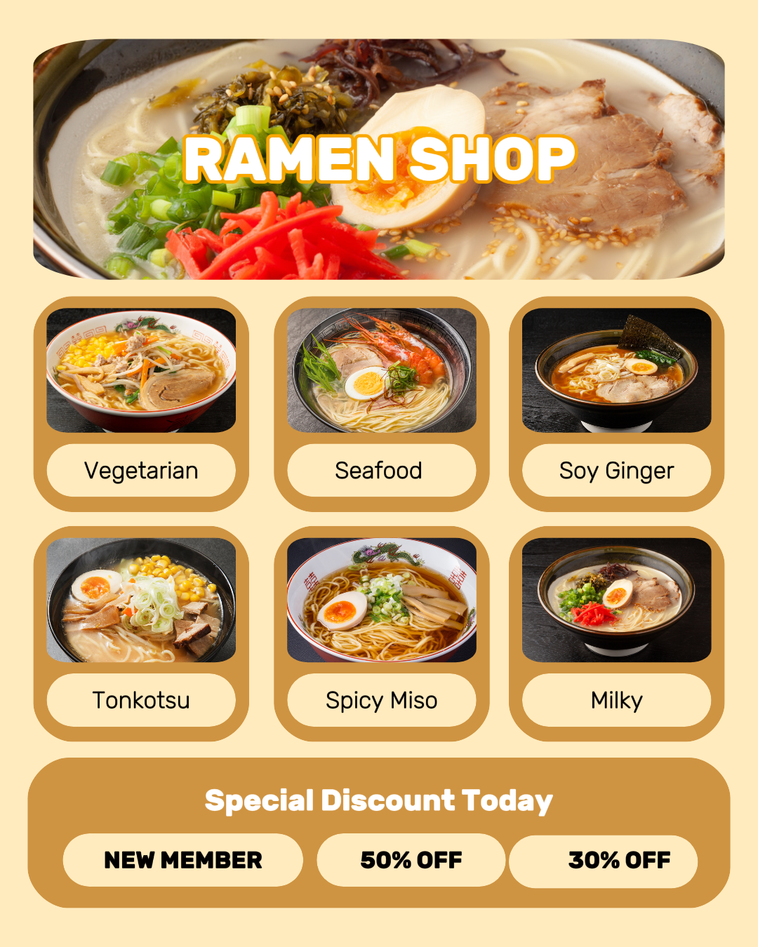 Menu Da Loja De Ramen