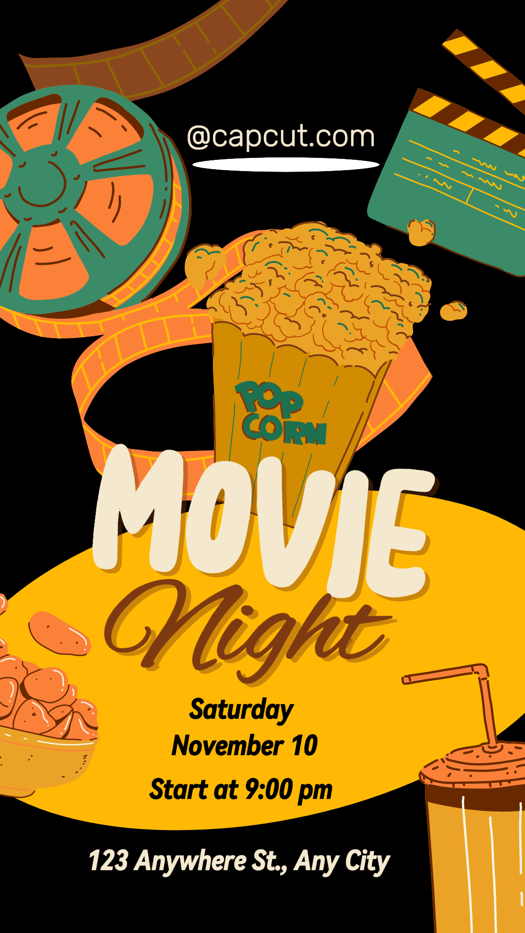 Película Noche, historia de instagram, estilo retro