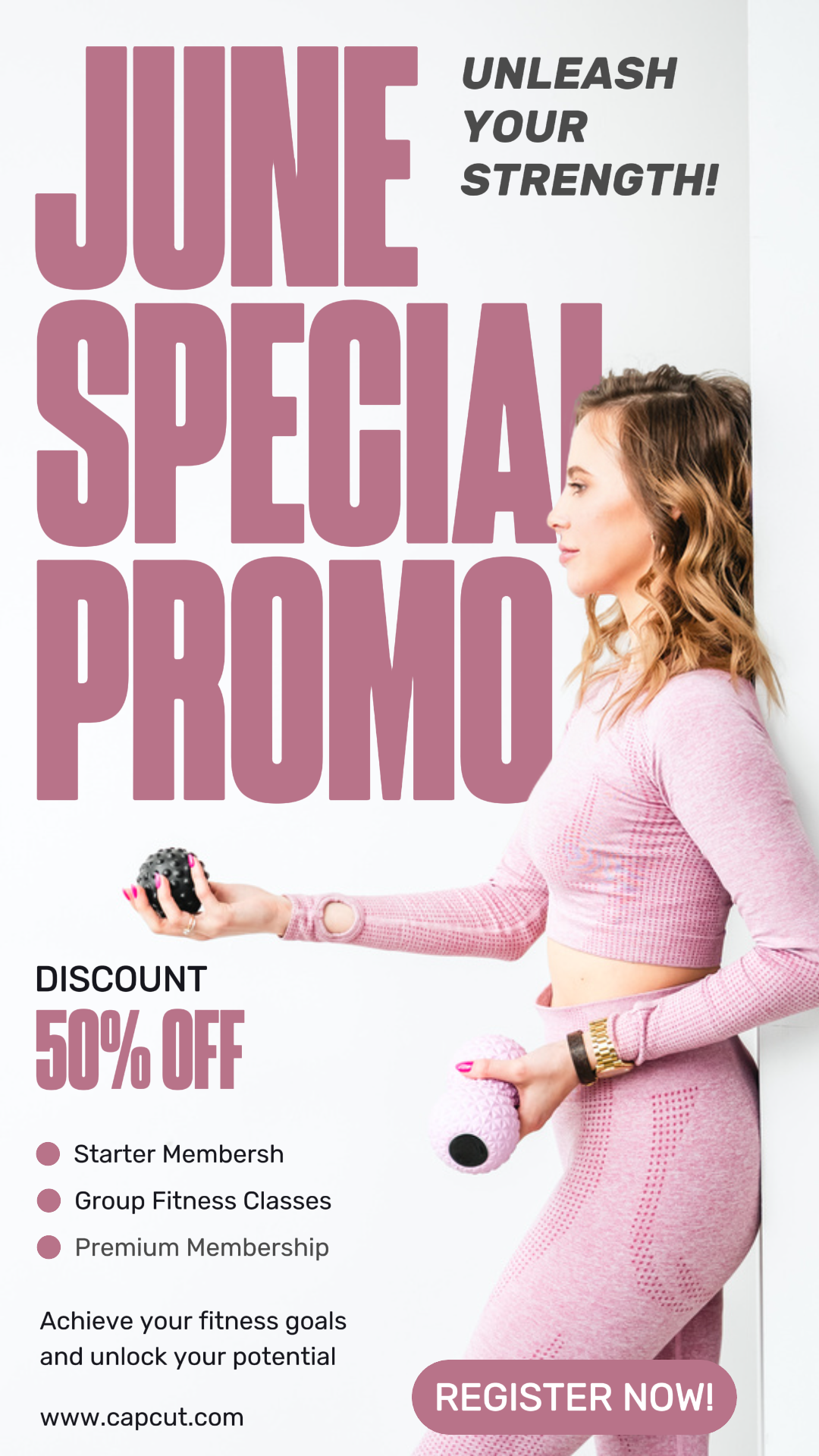 Pôster de marketing de exercícios e fitness Promoção de ginástica História do Instagram