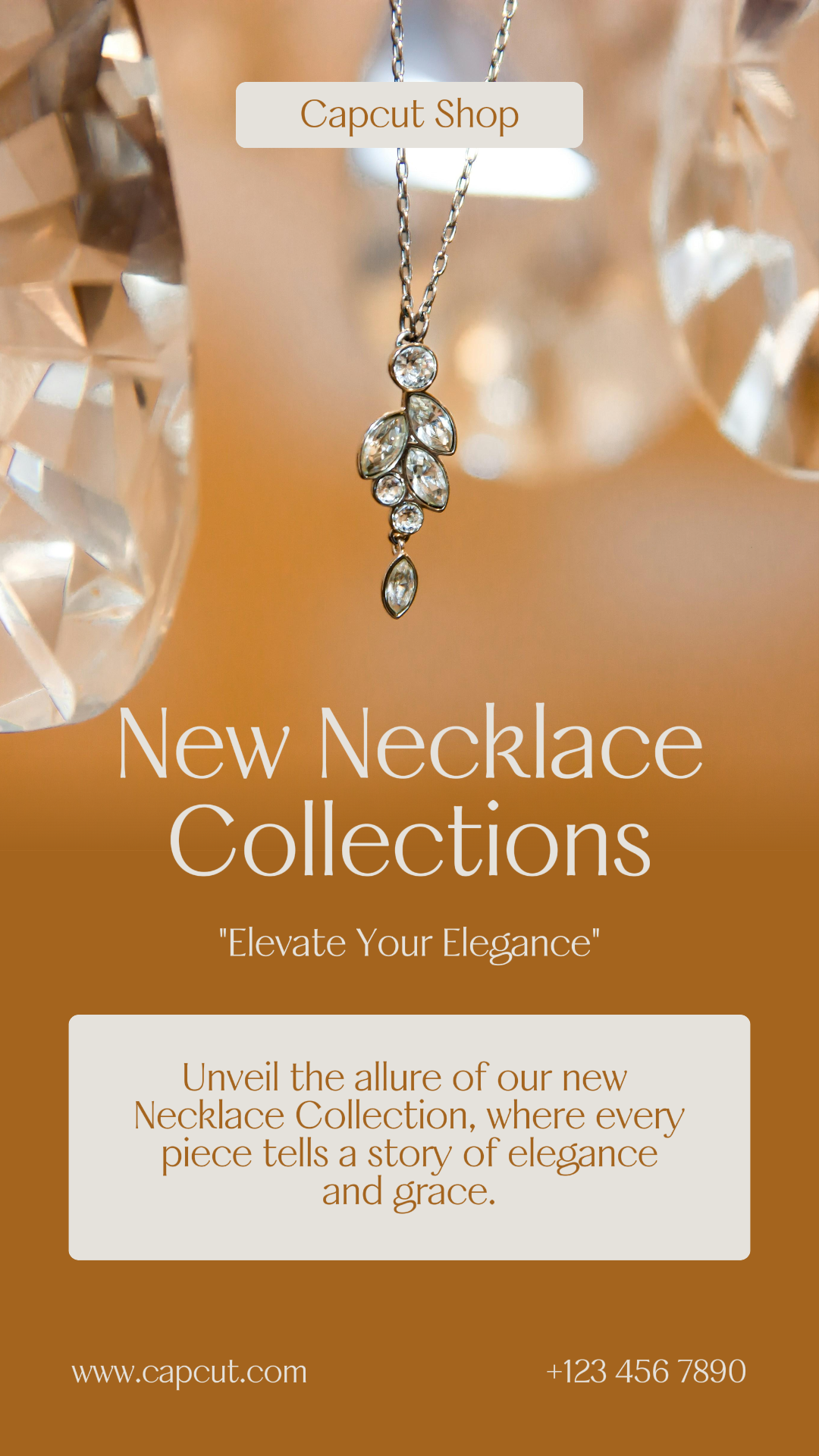 Bijoux et accessoires - Affiche marketing Nouveau collier Instagram Story Orange