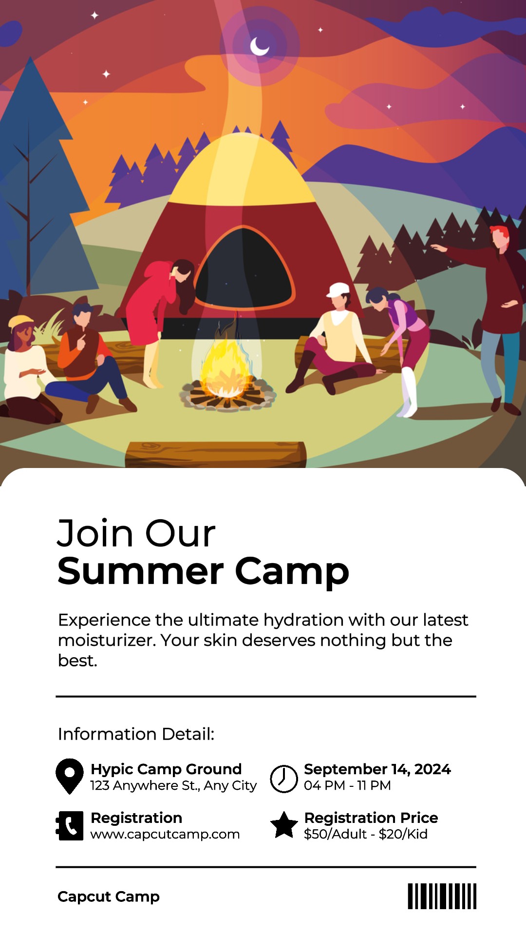 Promoción del campamento de verano Historia de Instagram