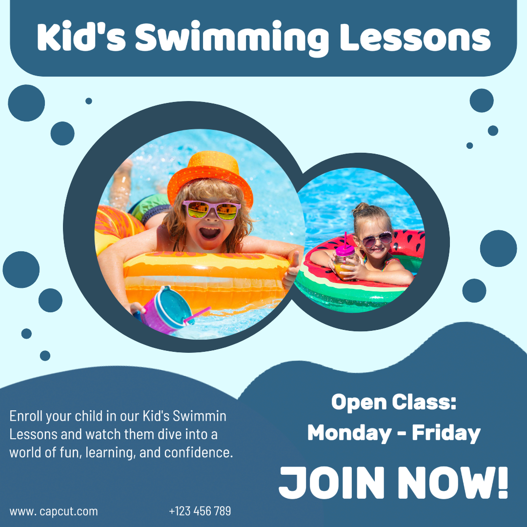 Sport und Match Marketing Poster Kinderschwimmen