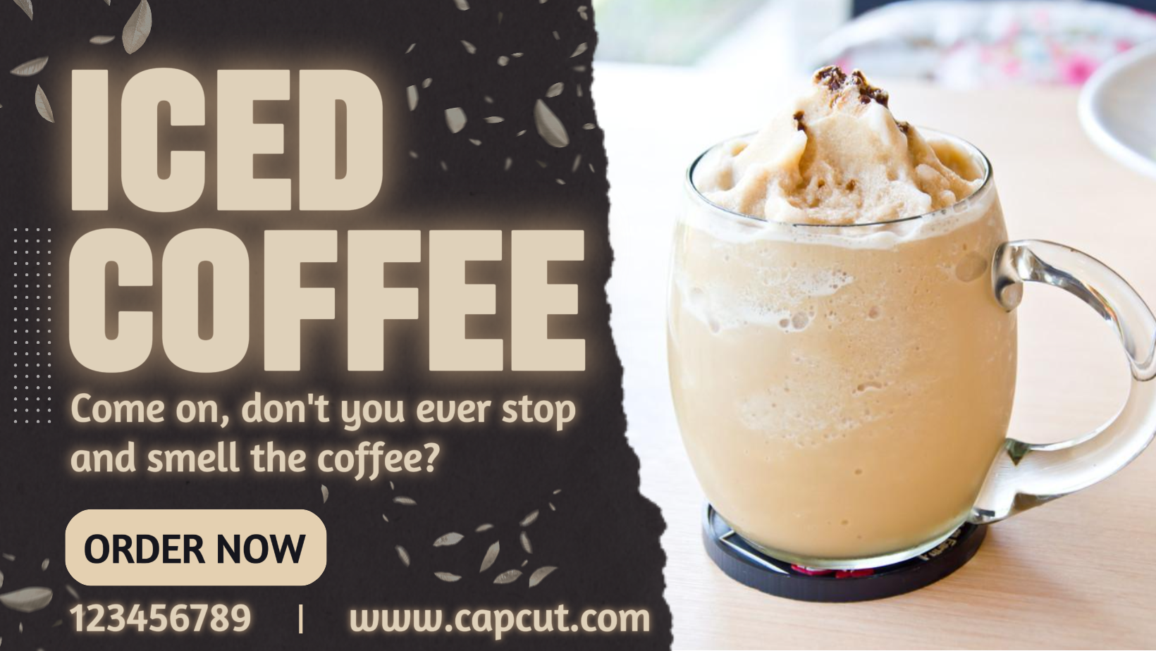 Couverture Facebook d'affichage de café glacé