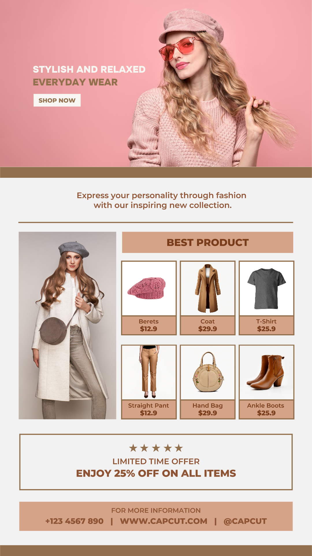 Promoção de roupas femininas modernas 8 Imagem múltipla para Instagram Story