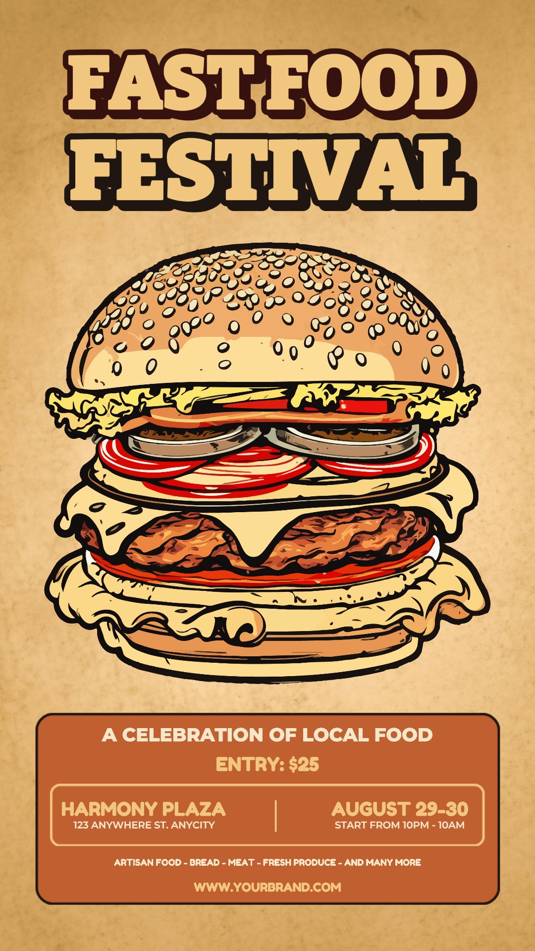 Fast Food Festival Vintage Style for Instagram Story