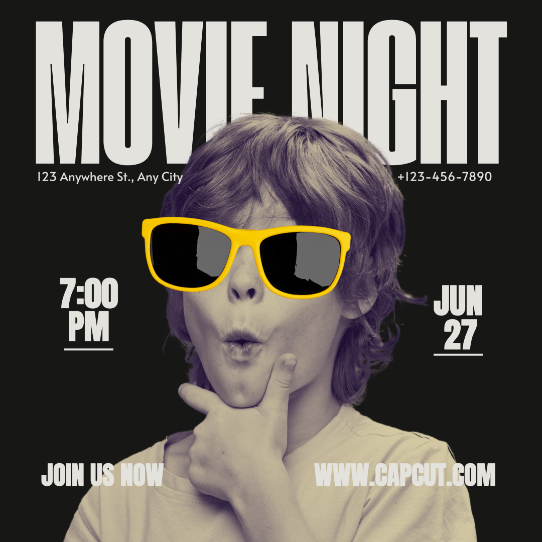 Affiche de marketing de divertissement Instagram Post Movie Night