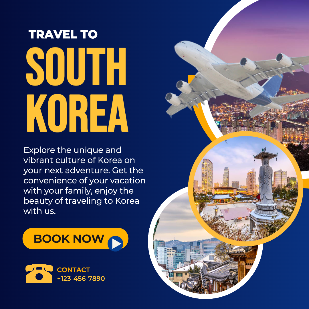 Póster de viajes y excursiones en Corea del Sur 