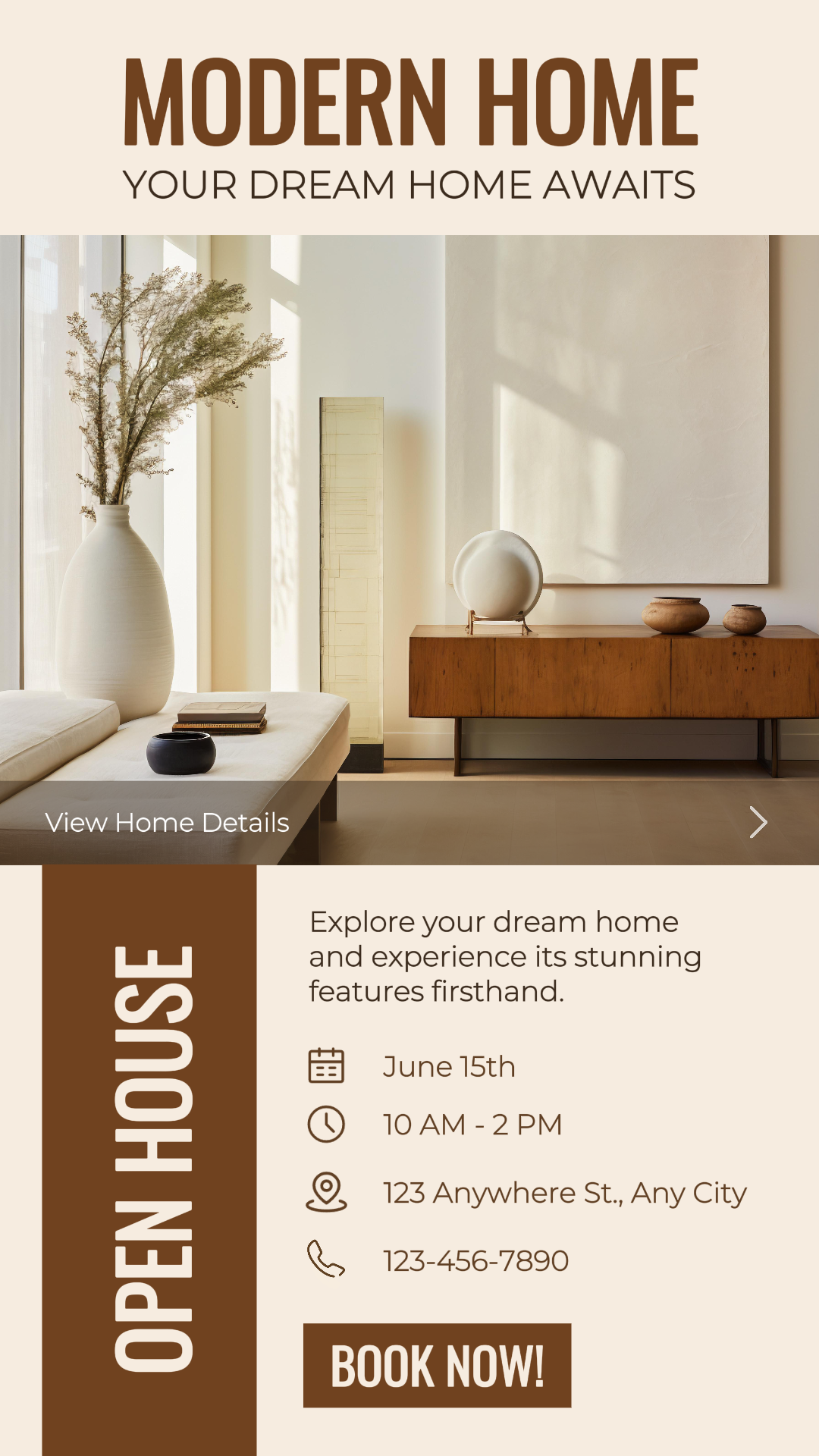 Poster Pemasaran Rumah Tangga Jadwal Rumah Terbuka Instagram Story Gaya Modern