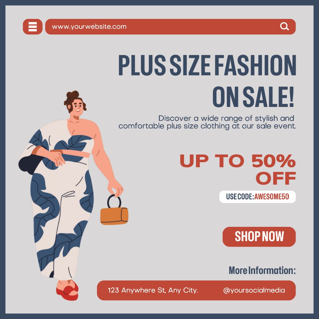 Plus Size Clothing Sale Promotion Instagram Post