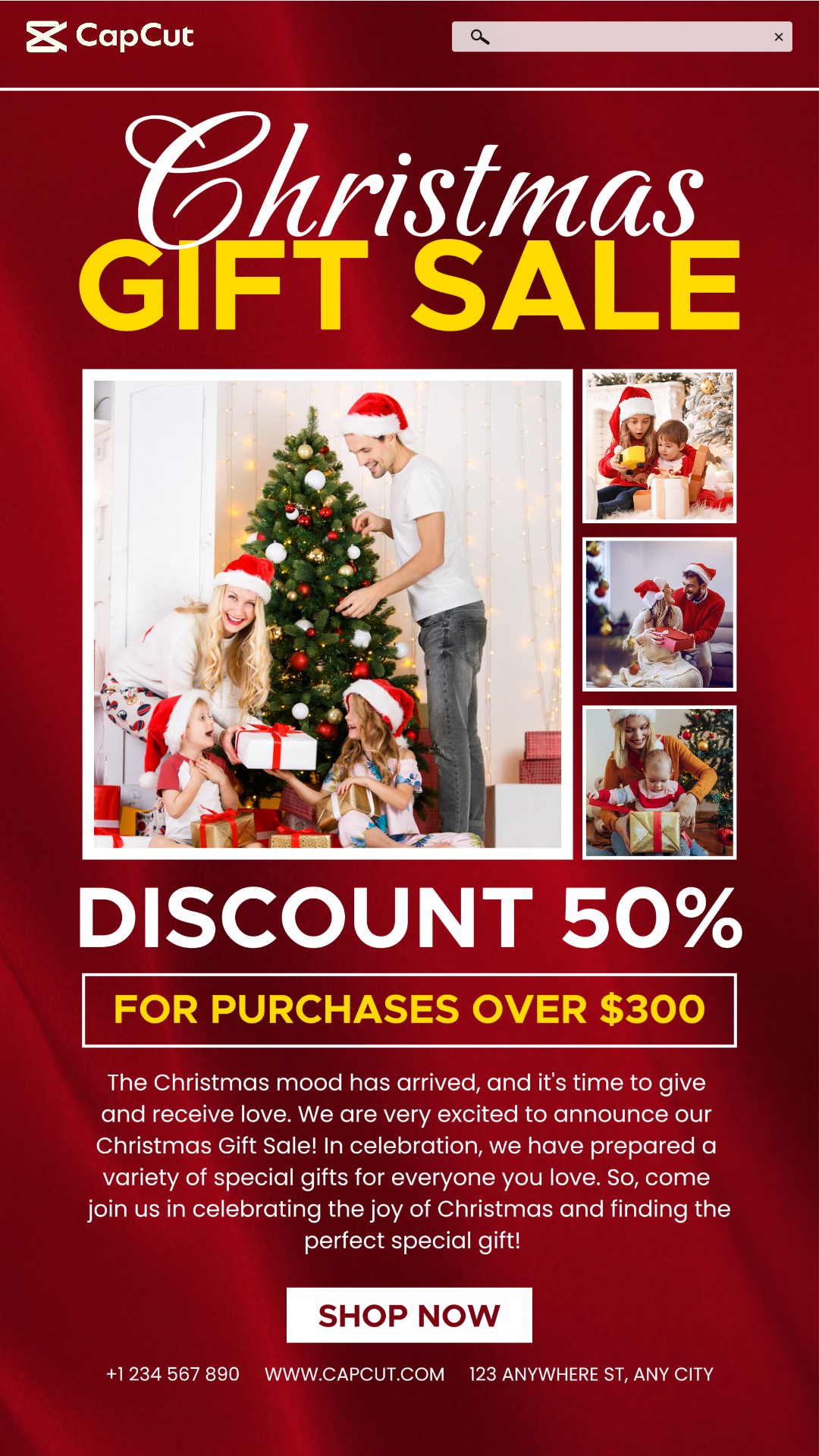 Promoción de rebajas navideñas Historia de Instagram