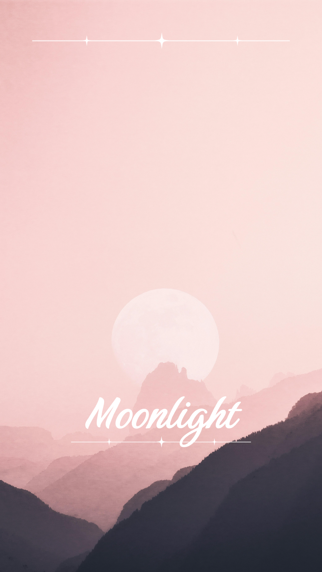 Fondo de pantalla póster creativo Moon Gradient Pink