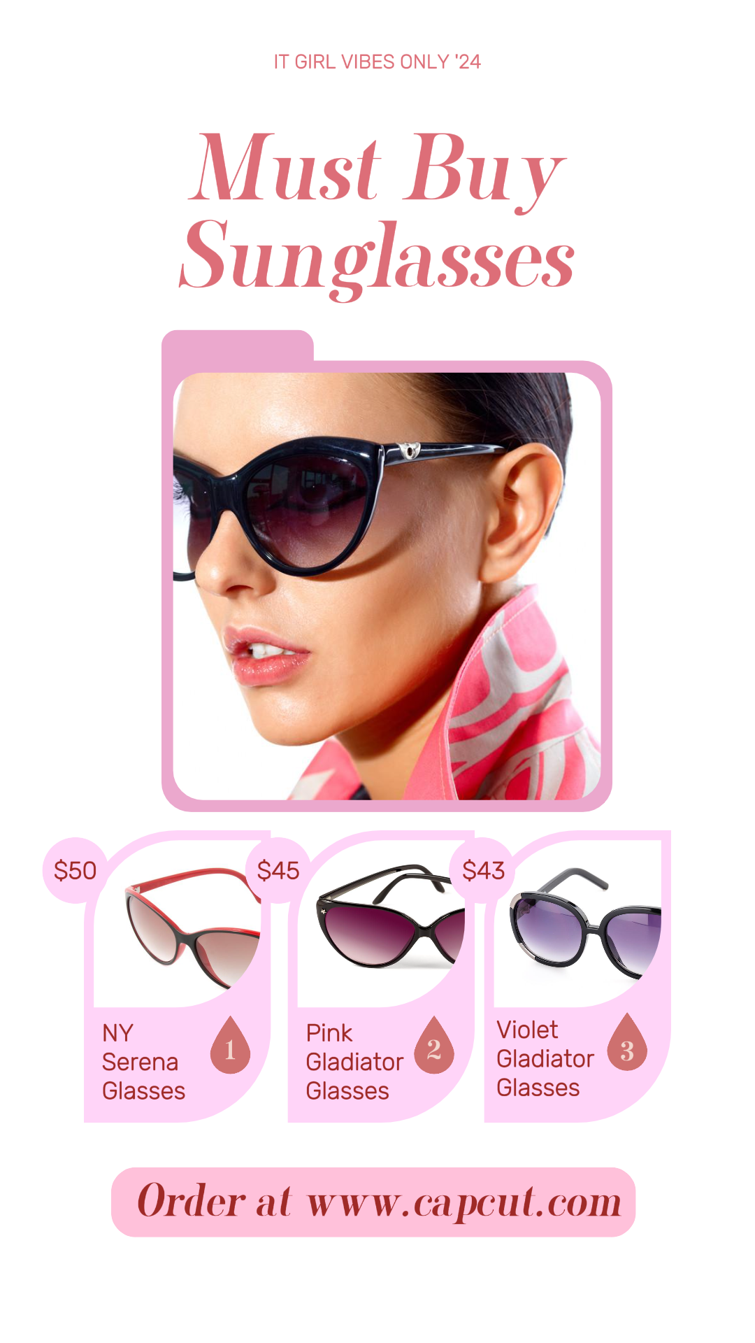 Fashion IT Girl Glasses Product Display IG Post