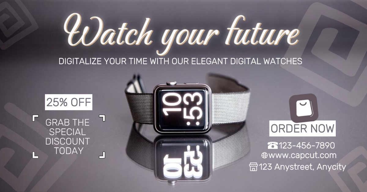 FACEBOOK ADS - MARKETING POSTER - ELECTRONIC - DIGITAL WATCHES - PROMO - FB ADS POST