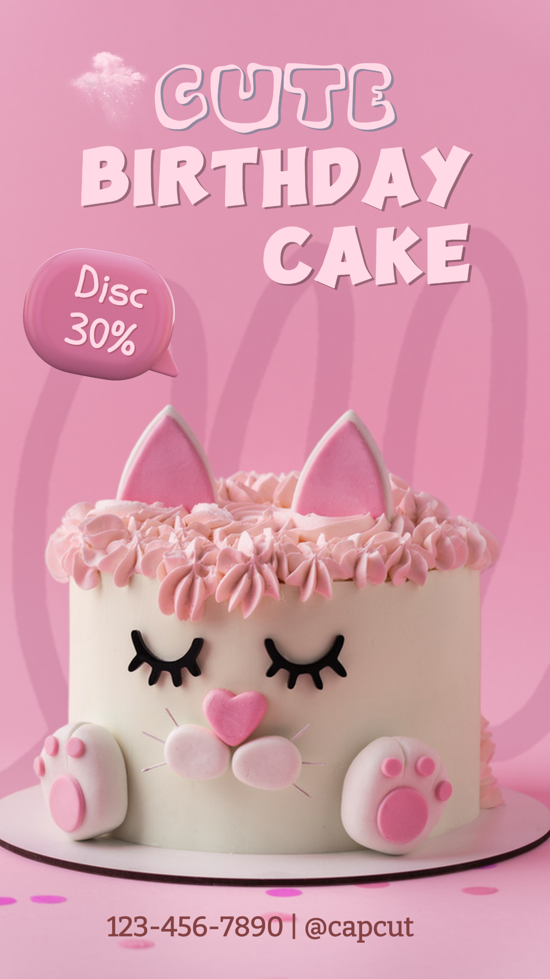 Promoção de Bolo de Aniversário de Alimentos e Bebidas História do Instagram