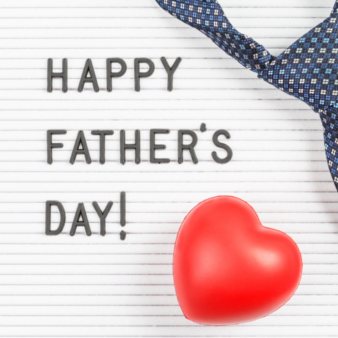 Cartel creativo del día del padre publicación de Instagram corbata de amor blanca y roja con