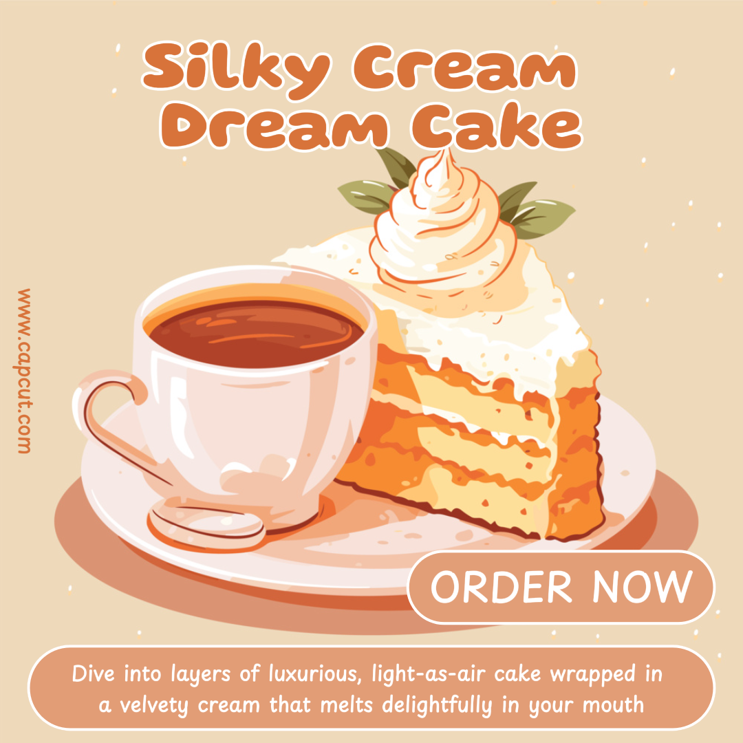 Foods and Beverage - Marketing poster Cream Cake Instagram Post