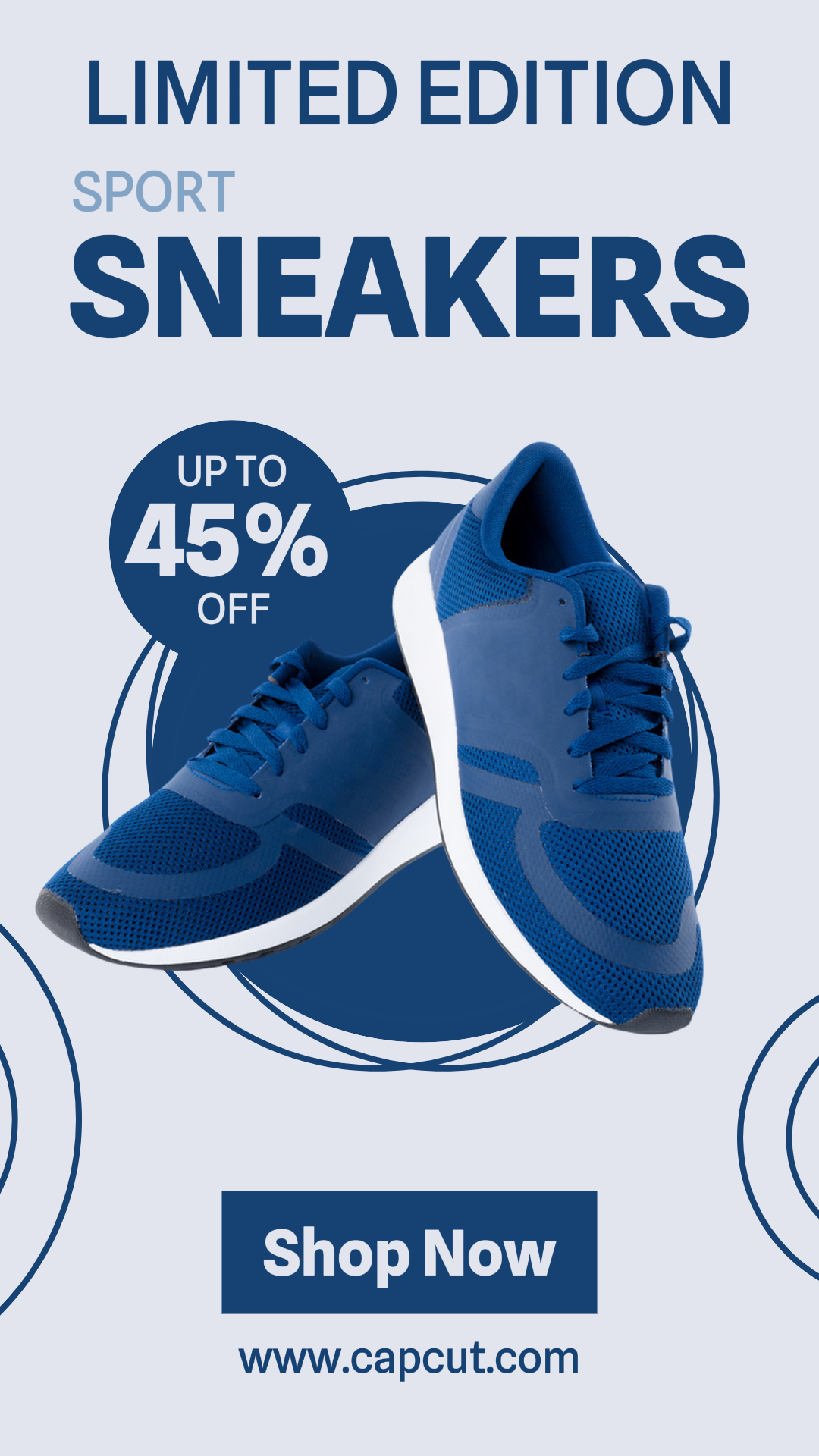 Clothing and Shoes Marketing Poster Instagran Story blue white