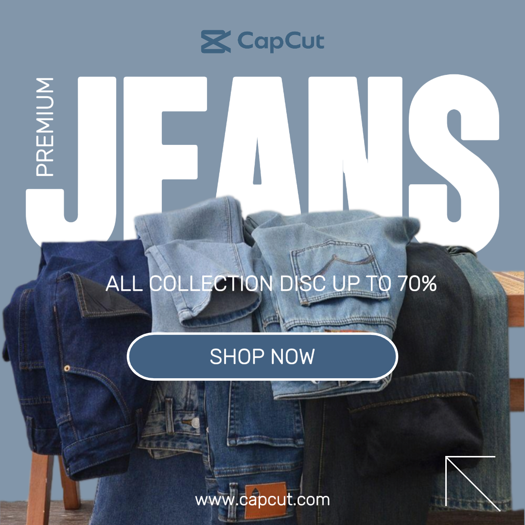 Marketing de roupas Instagram Post jeans azul