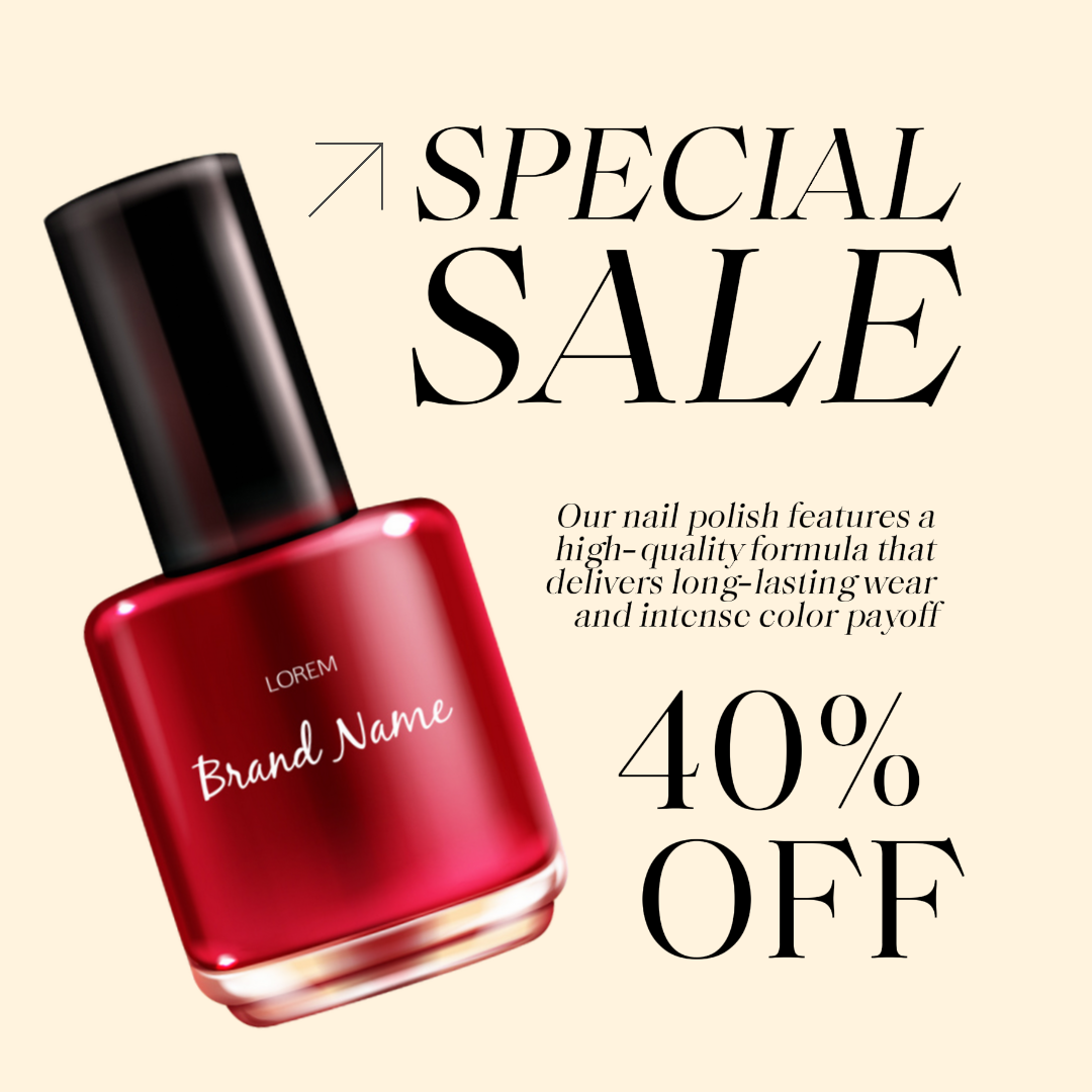 Affiche marketing soins de beauté vente de maquillage style minimaliste post instagram