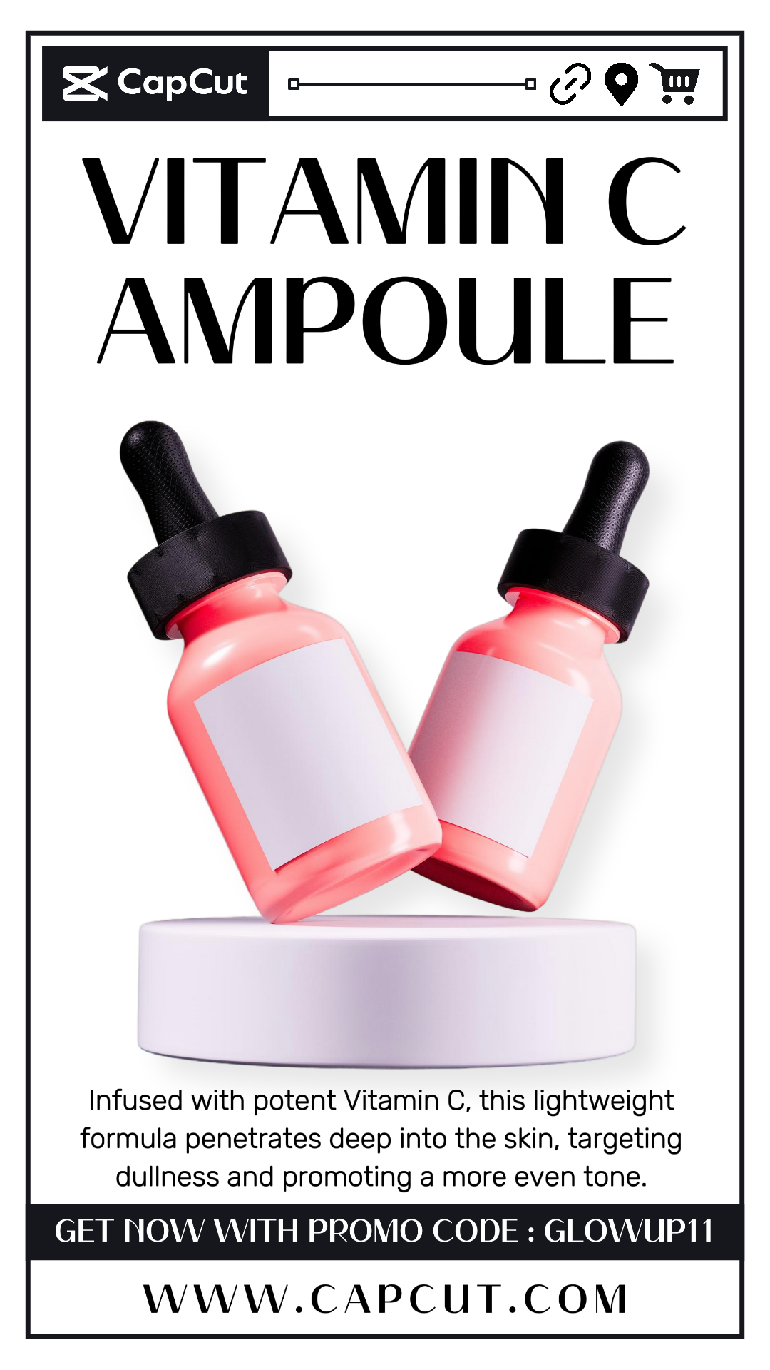 beauty skincare vitamin C ampoule product display