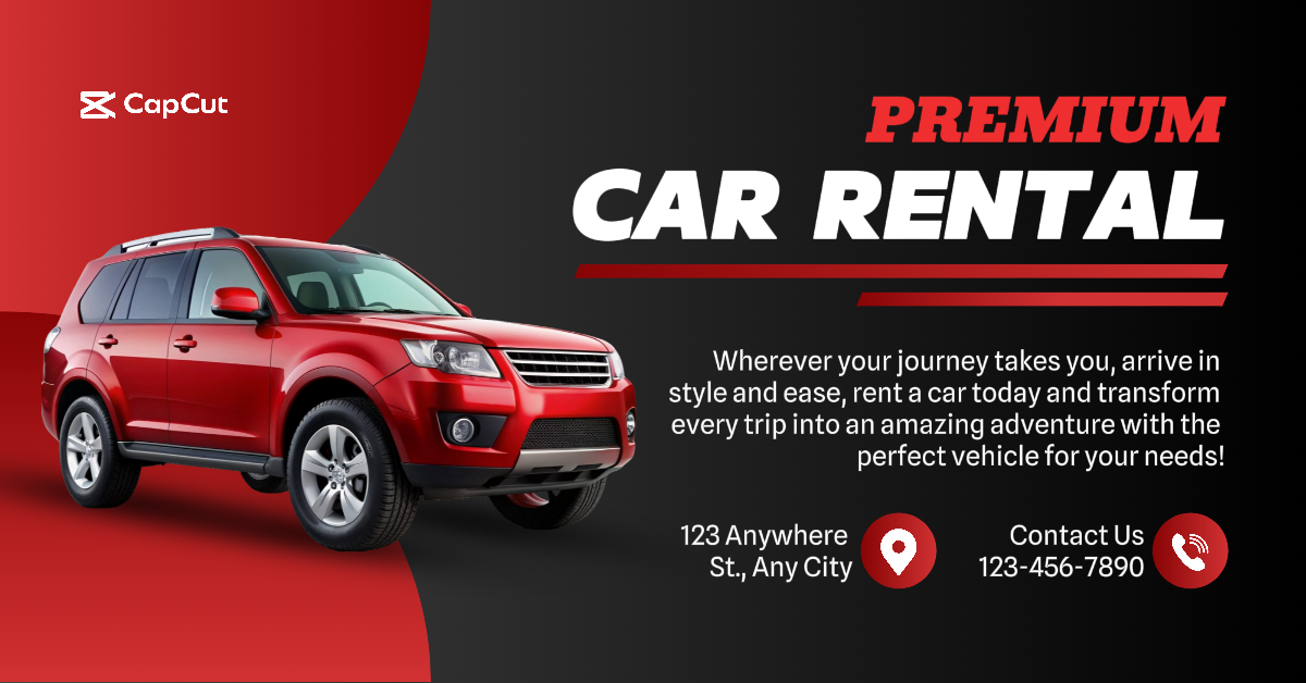 Anuncios De Facebook Marketing Automotriz Alquiler De Coches Facebook Negro Y Rojo