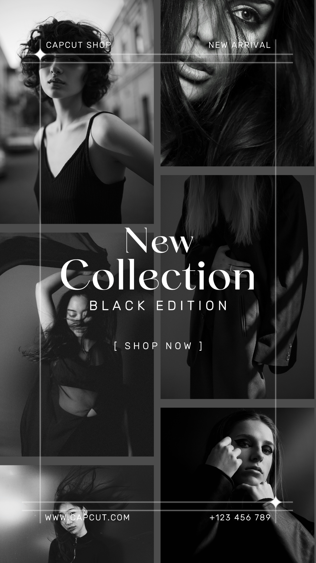 CLothing and Shoes Marketing Poster New Collection Instagram Story Black | Redação Publicitária
