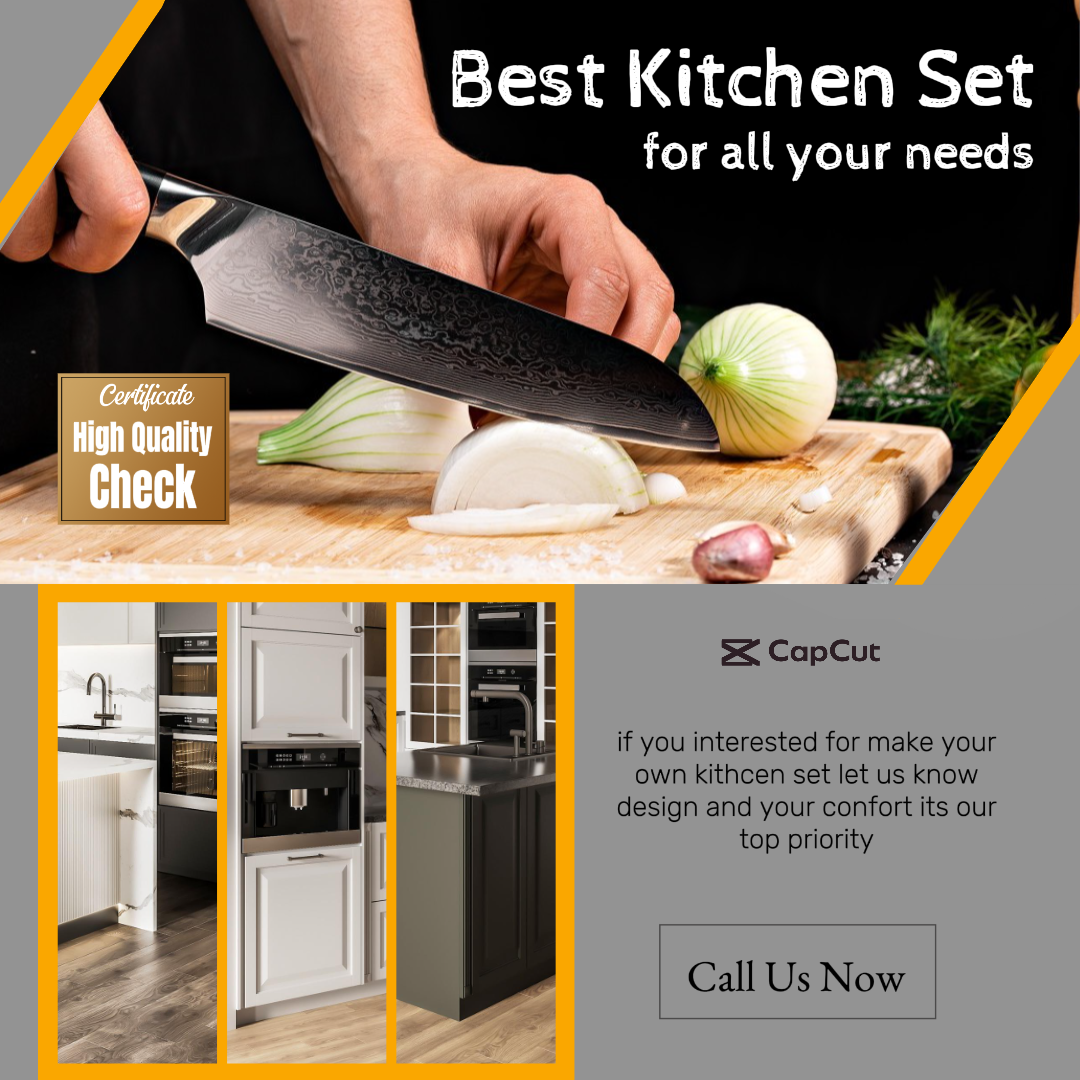 Household Marketing poster kitchen set instagram post grey