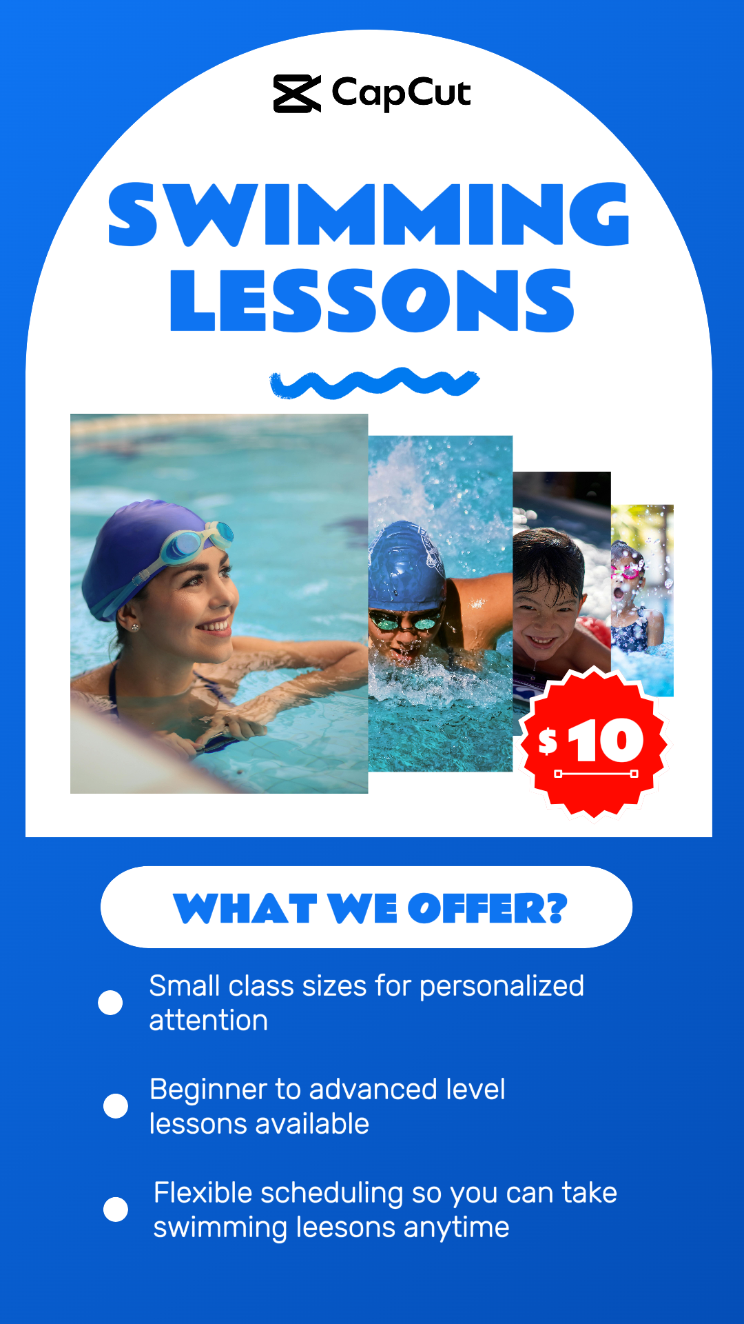 Sports and match Swimming Lessons Instagram story