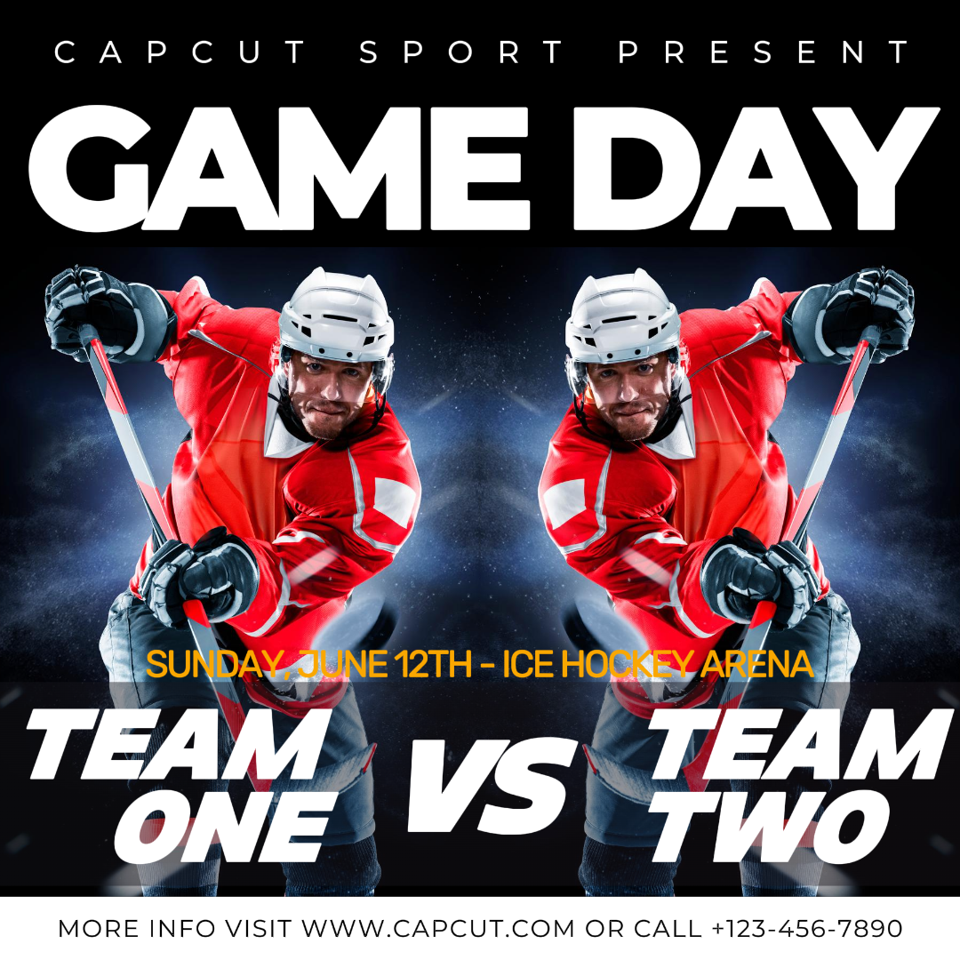 Cocokkan Poster Kreatif Permainan Hoki Posting Instagram Hitam