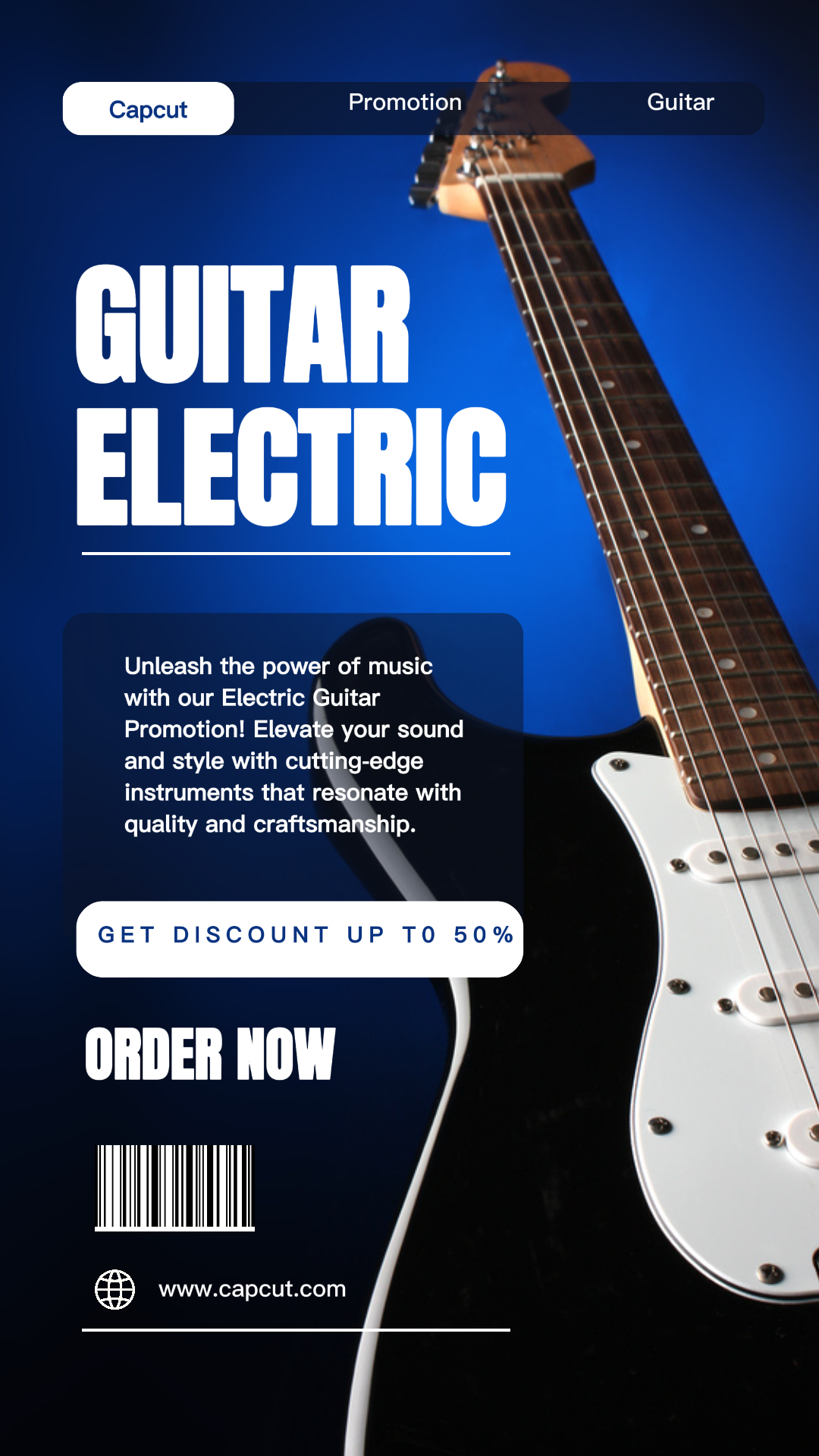 Gitarre Elektrische Promotion Modern Tiktok Post