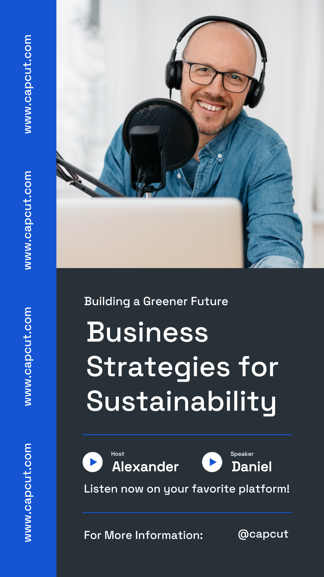 Blue Modern Podcast Promoção Instagram Story