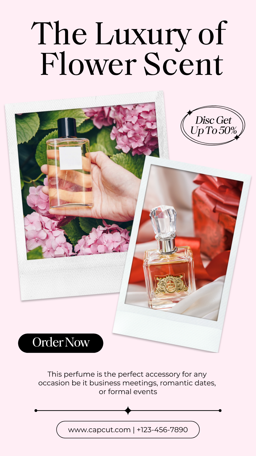 Pôster de marketing de beleza Venda de perfumes História do Instagram